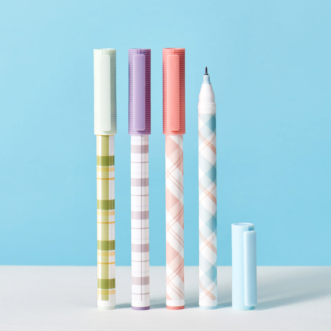 Jumbo Plaid Gel Pen Set