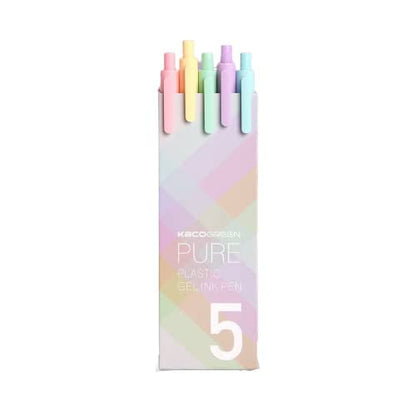 Kaco Pure Macaron Gel Pens - Set of 5 - Assorted colours 0.5mm - SCOOBOO - Pure-Morandi II - Gel Pens