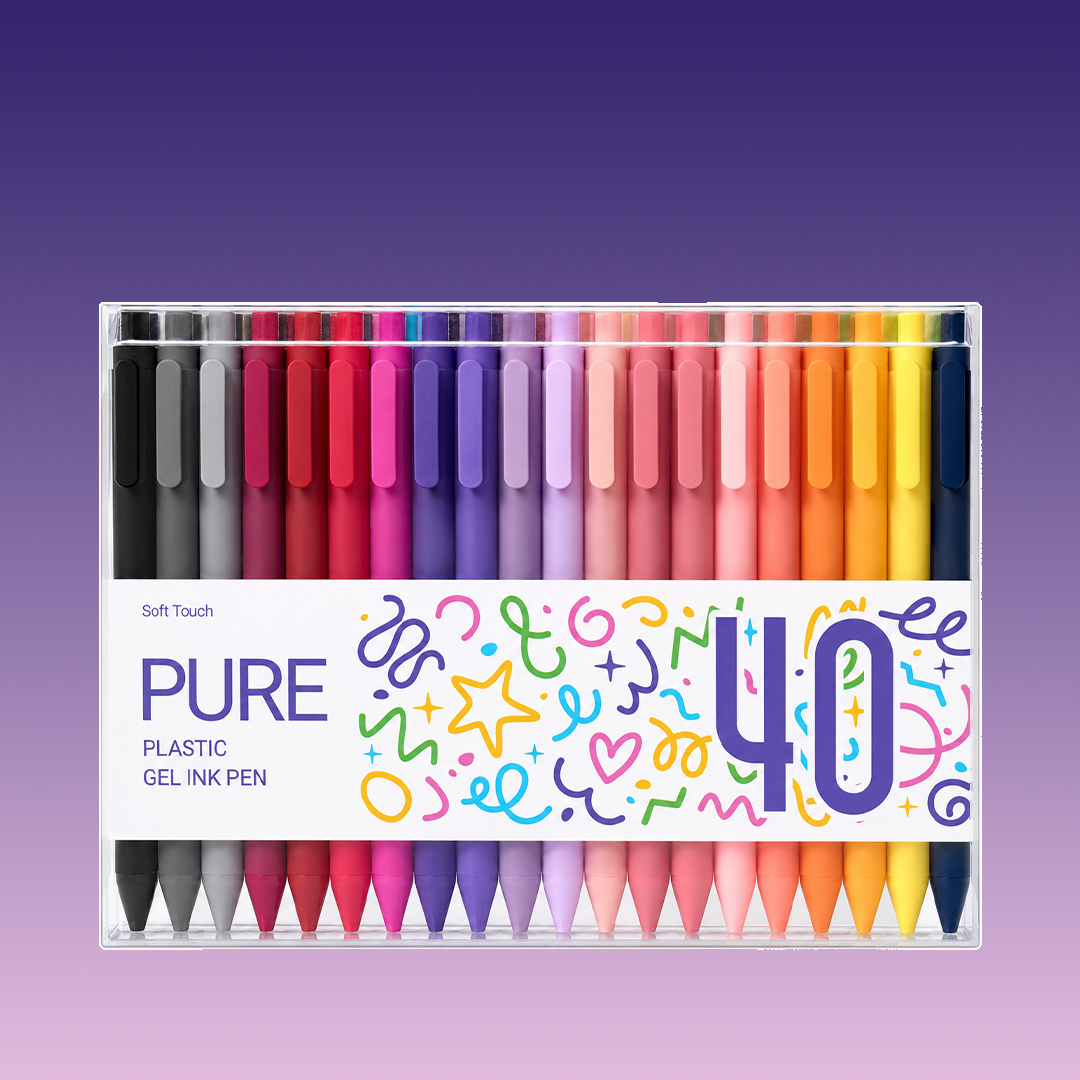 Pure Mixed Ink Refill Gel Pen Set (with sticker)
