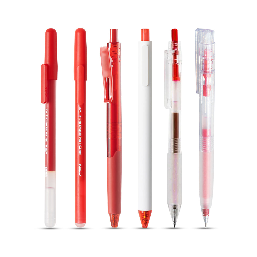 All Red Gel Pen Set