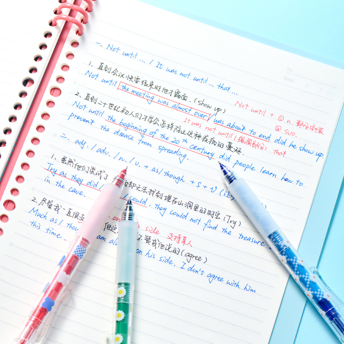 Jumbo Flower Retractable Gel Pen Set