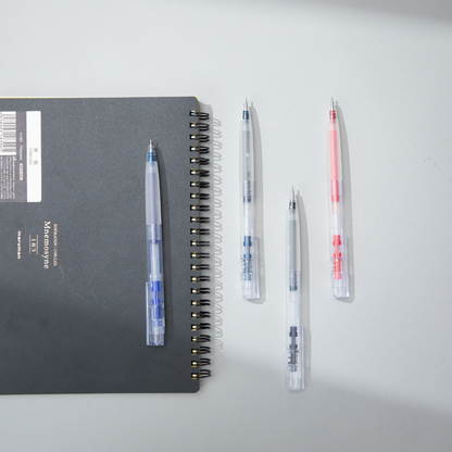 K7 Transparent Gel Pens, Blue, Dark Blue, Black, Red