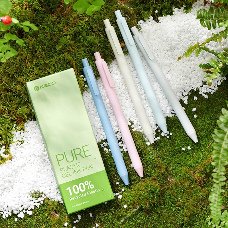 Pure Recycle Natural Story Gel Pen Set - Pack of 5 - Kaco – KACO