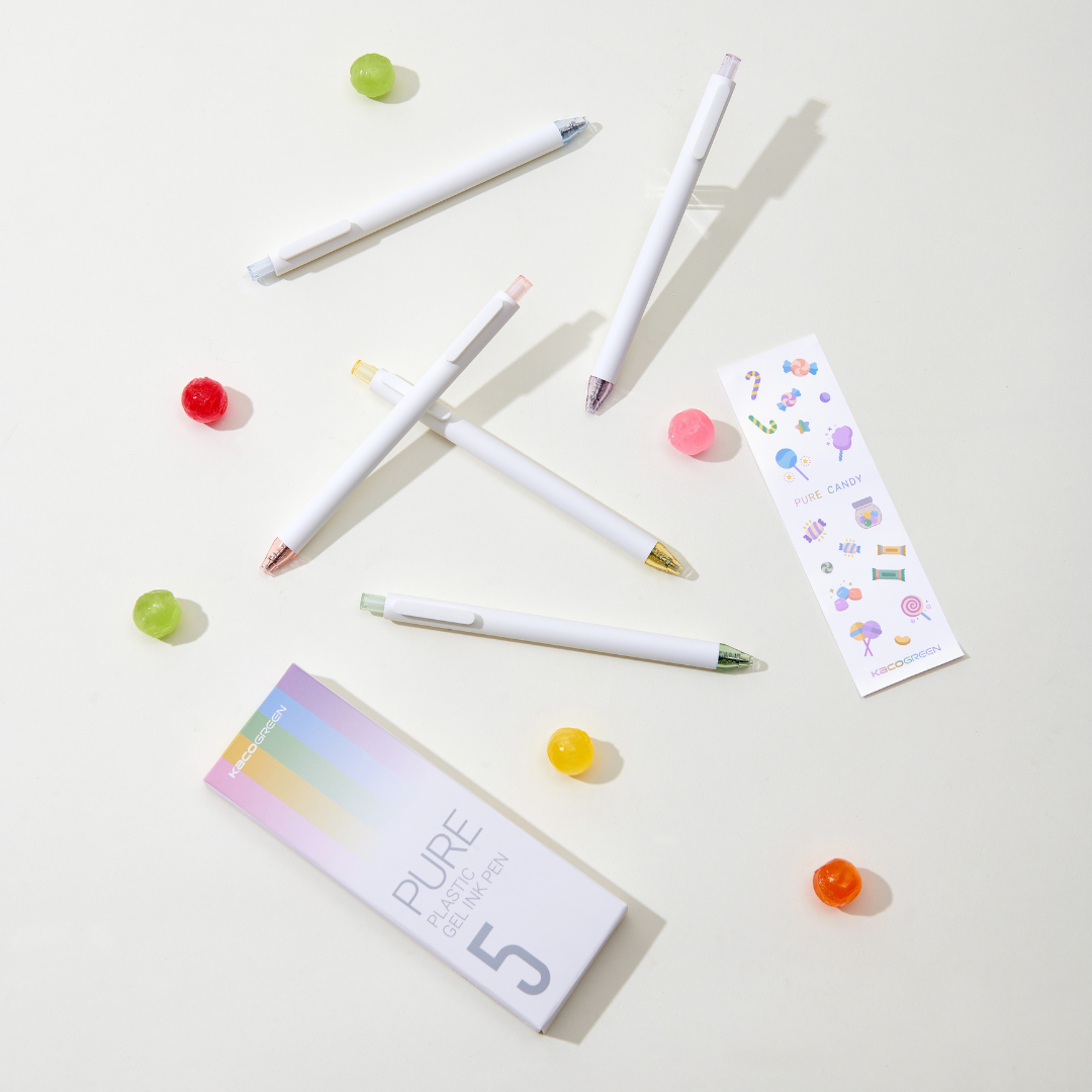 Pure Soft Touch Candy Gel Pen Set with Sticker