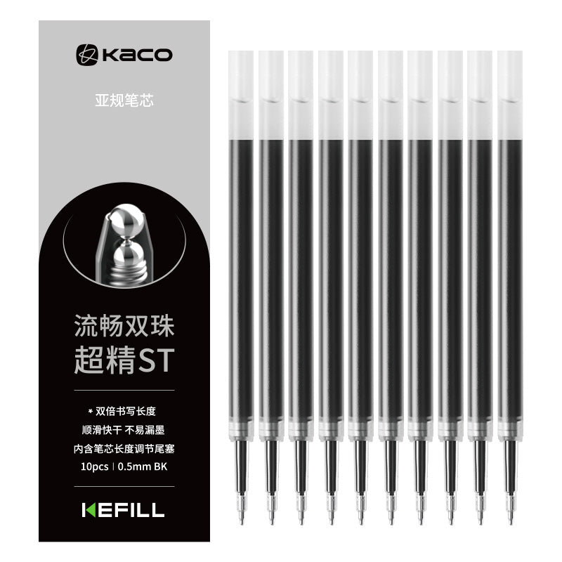 Gel Pen Black Ink Refills (ST Tip)- Pack of 10