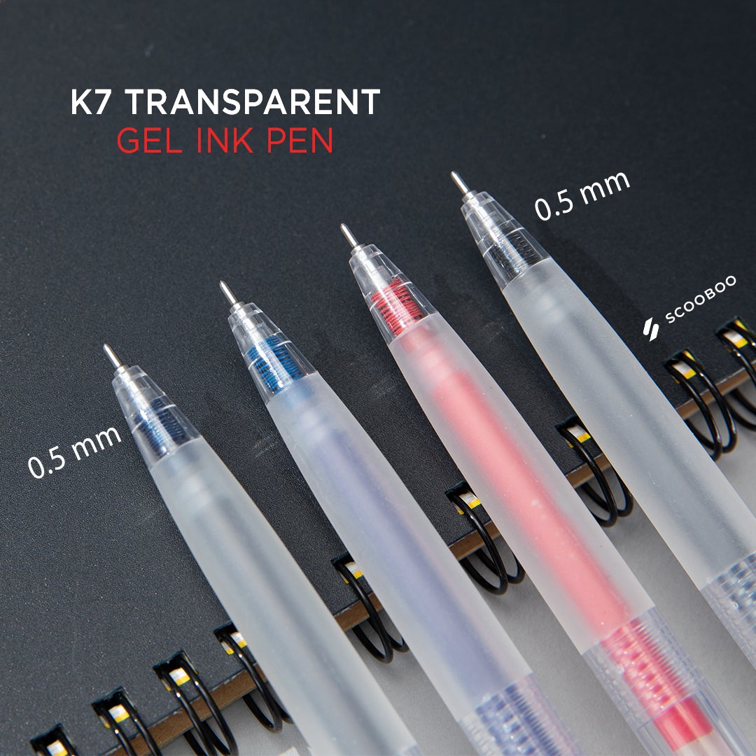 K7 transparent Gel Ink Pen 0.5mm - SCOOBOO - K7-black - Gel Pens