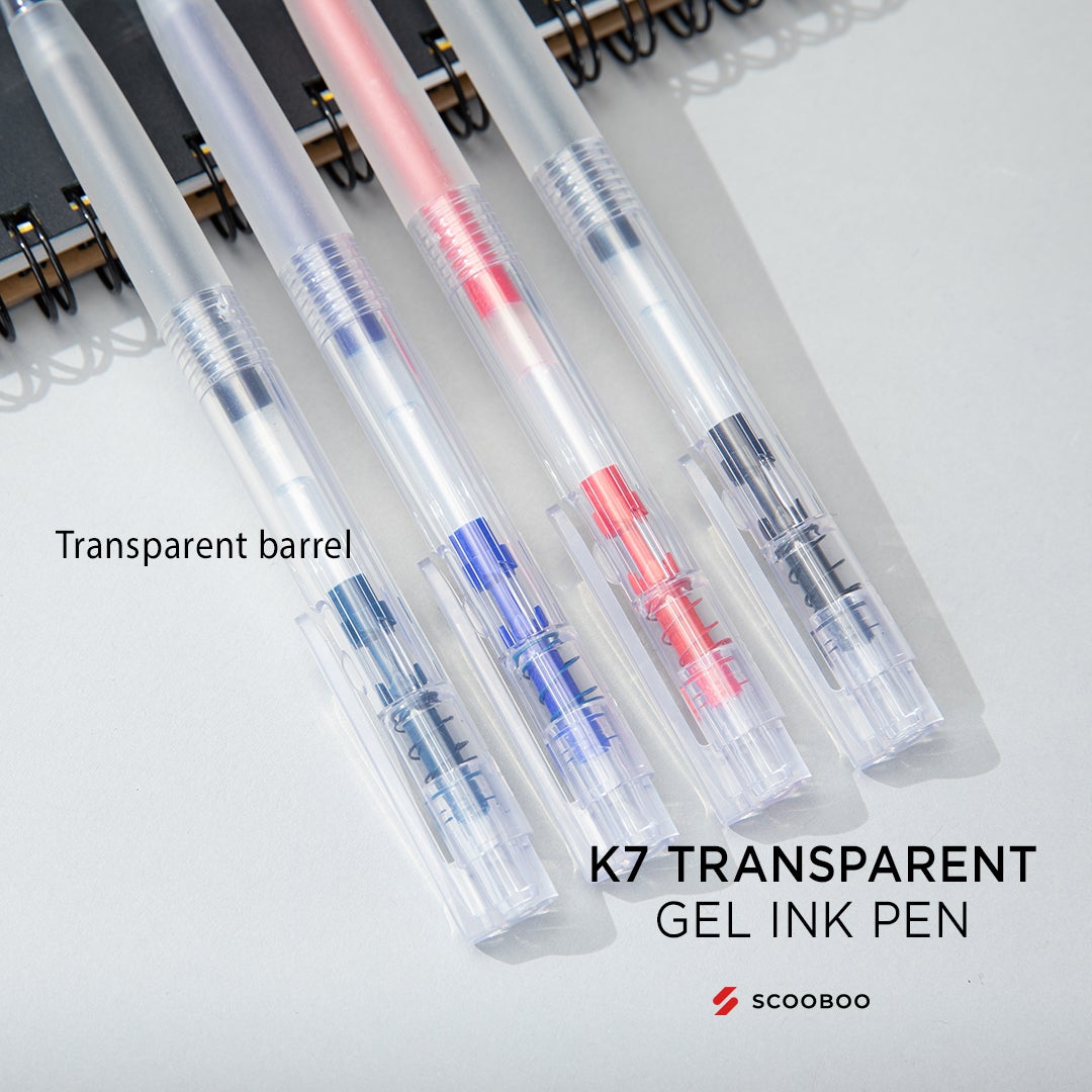 K7 transparent Gel Ink Pen 0.5mm - SCOOBOO - K7-black - Gel Pens