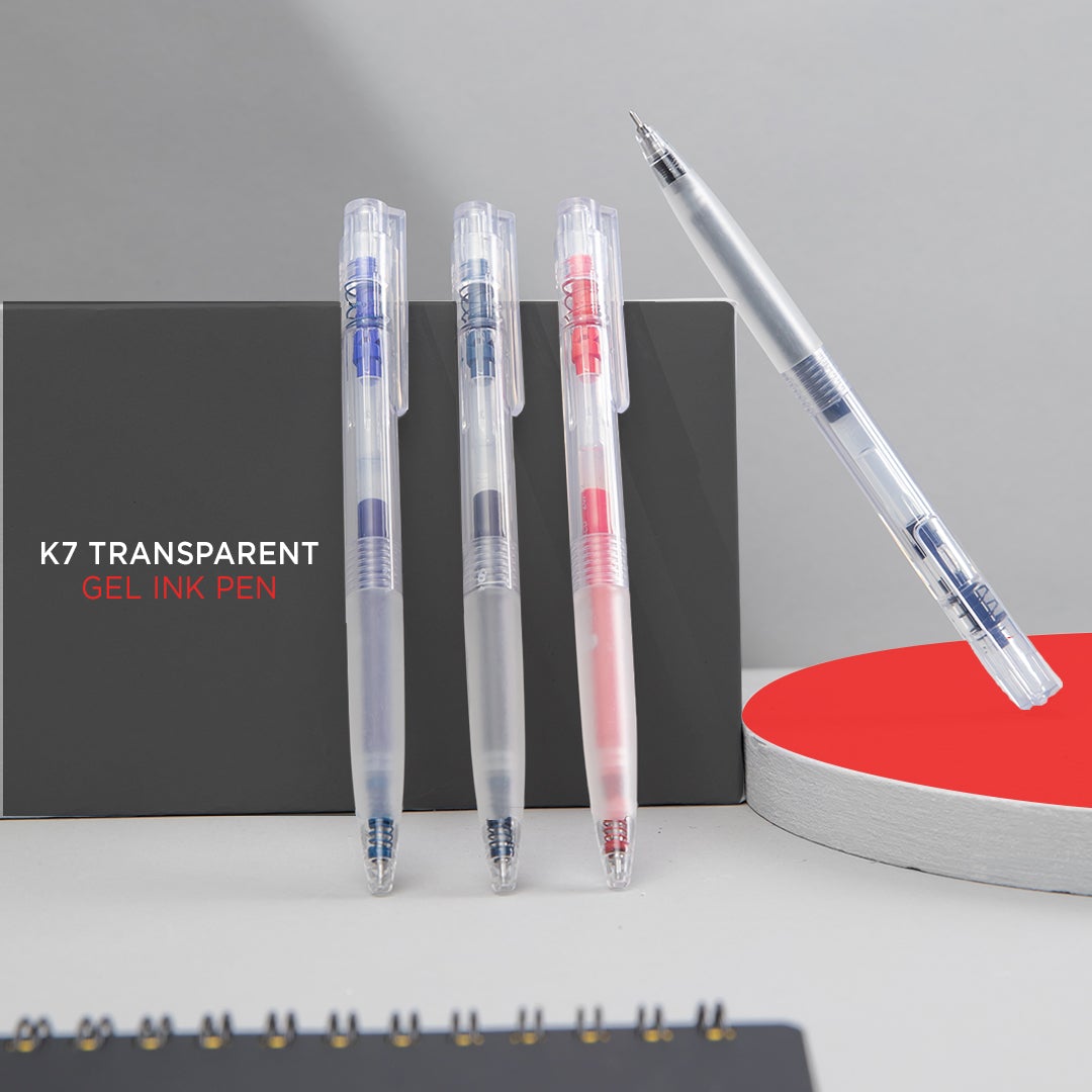 K7 transparent Gel Ink Pen 0.5mm - SCOOBOO - K7-black - Gel Pens