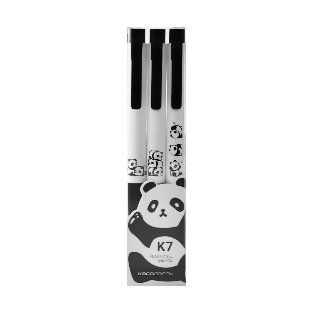 KACO K7 Panda Party Press-type Black 0.5mm Gel Pen - SCOOBOO - K7 - Gel Pens