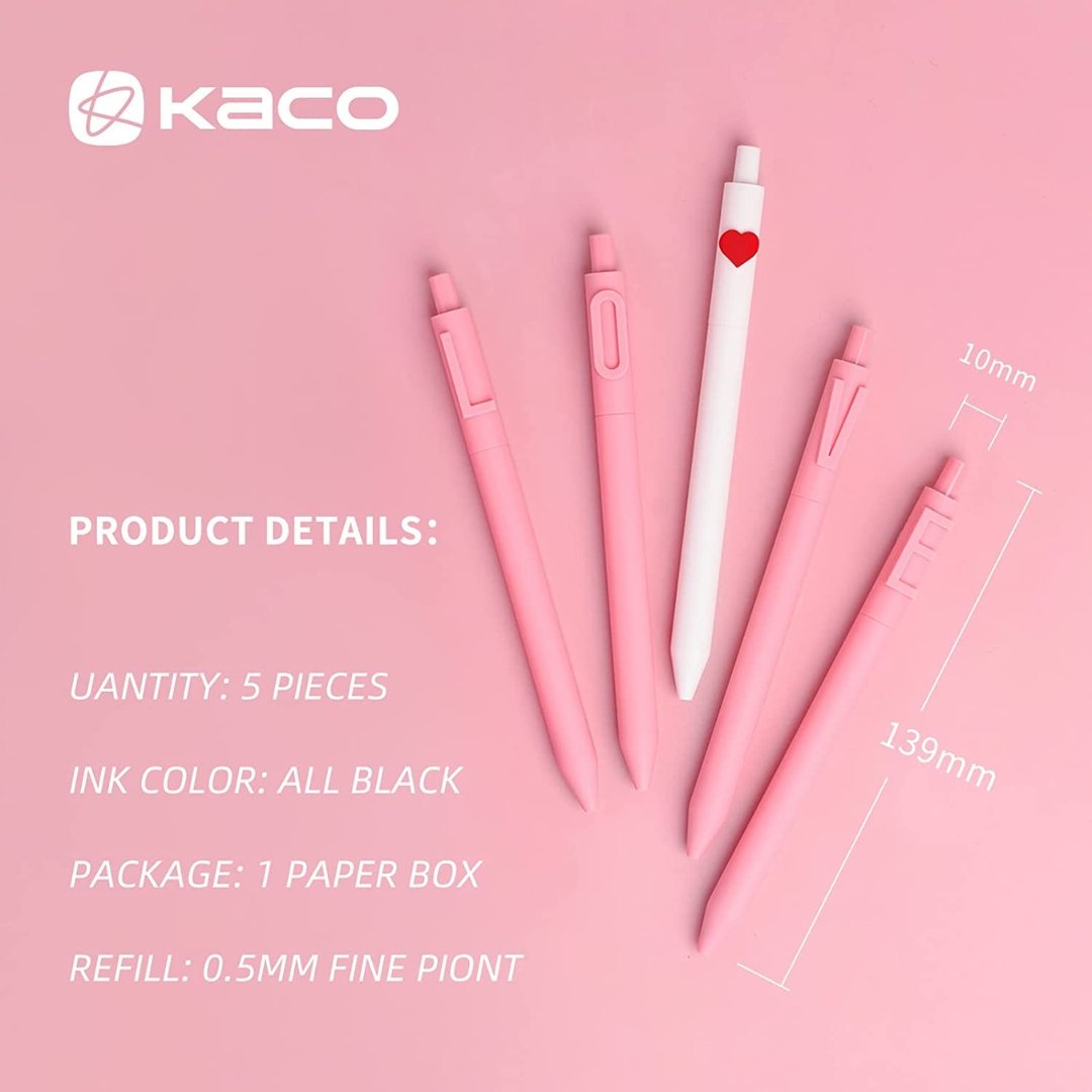 Kaco Love Gel Pen Set 0.5mm - SCOOBOO - Gel Pens