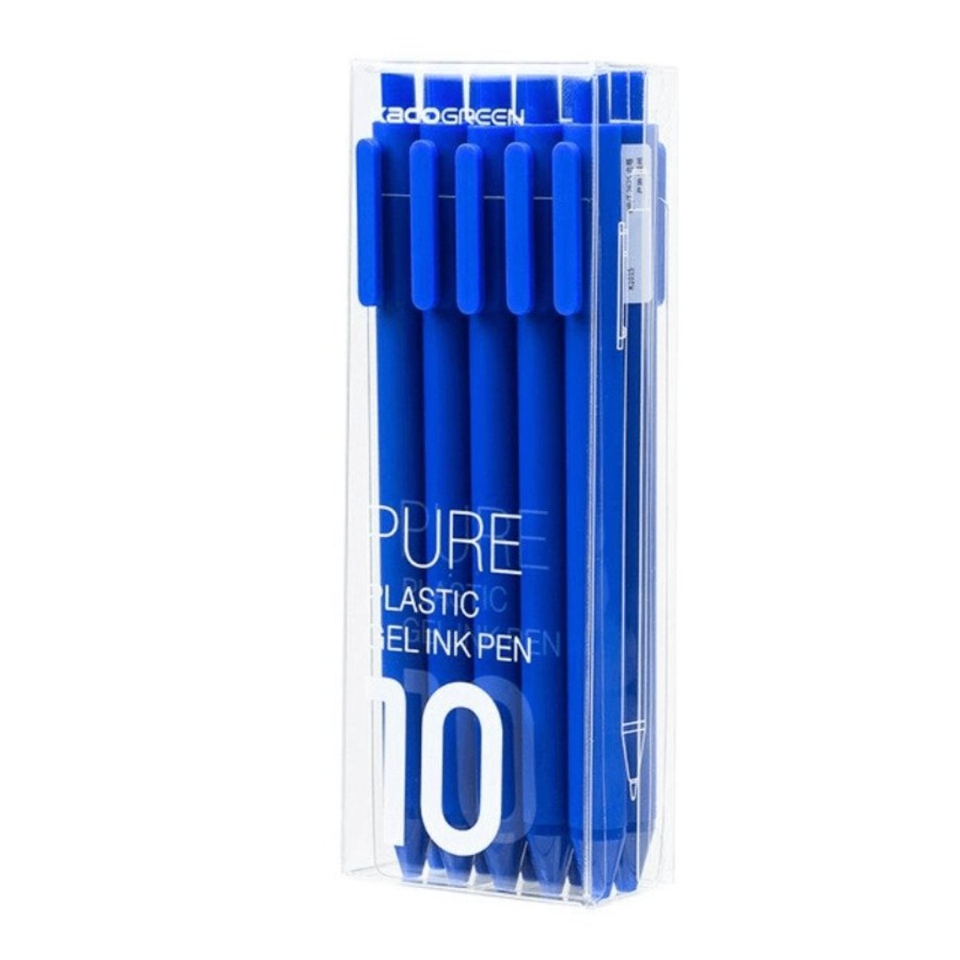 Kaco Pure Gel Pens 0.5mm (Pack of 10) - SCOOBOO - Pure - Black Ink -Black - Gel Pens