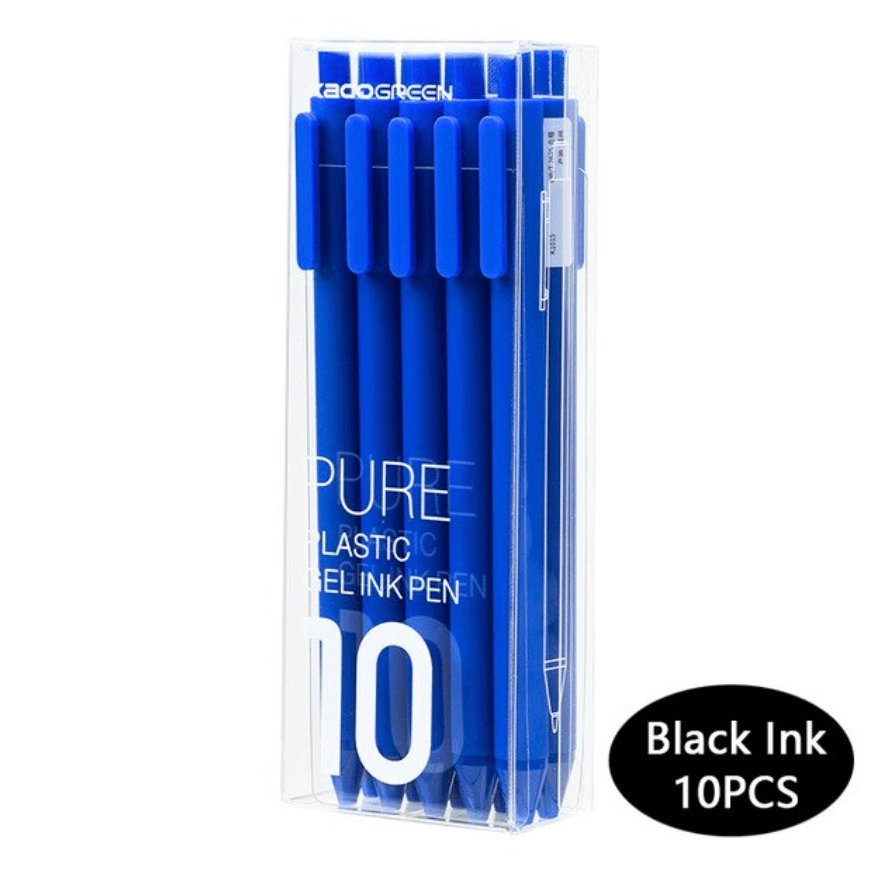 Kaco Pure Gel Pens 0.5mm (Pack of 10) - SCOOBOO - Pure - Black Ink - Blue - Gel Pens