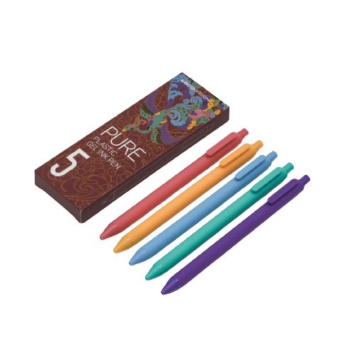 Kaco Pure Macaron Gel Pens - Set of 5 - Assorted colours 0.5mm - SCOOBOO - Pure Macarons - Gel Pens