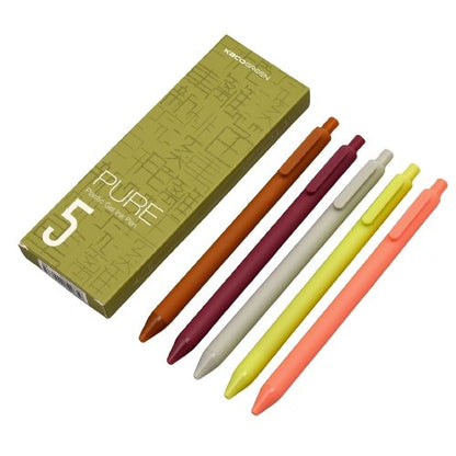 Kaco Pure Macaron Gel Pens - Set of 5 - Assorted colours 0.5mm - SCOOBOO - Pure-Morandi II - Gel Pens