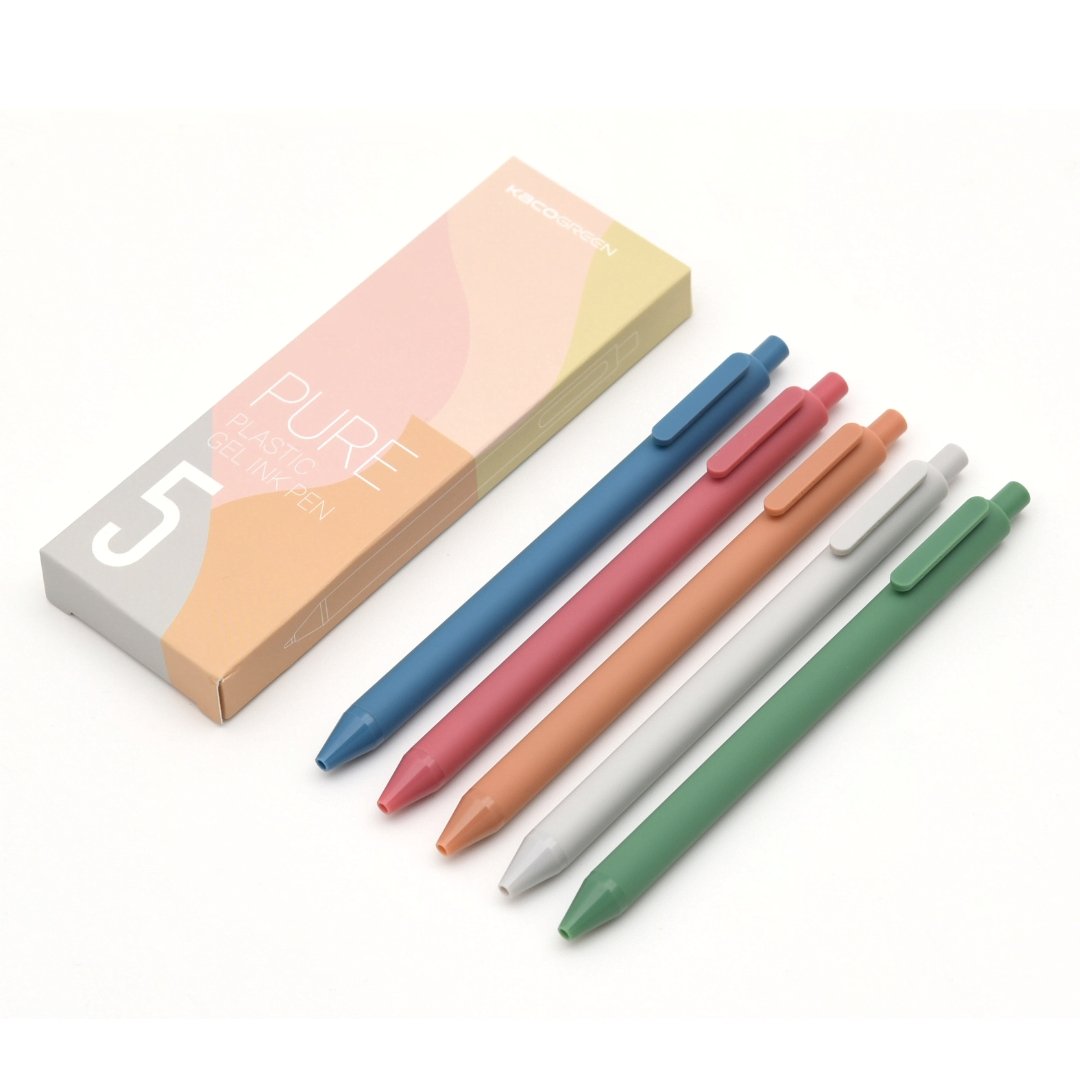 Kaco Pure Macaron Gel Pens - Set of 5 - Assorted colours 0.5mm - SCOOBOO - Pure-Classic I - Gel Pens