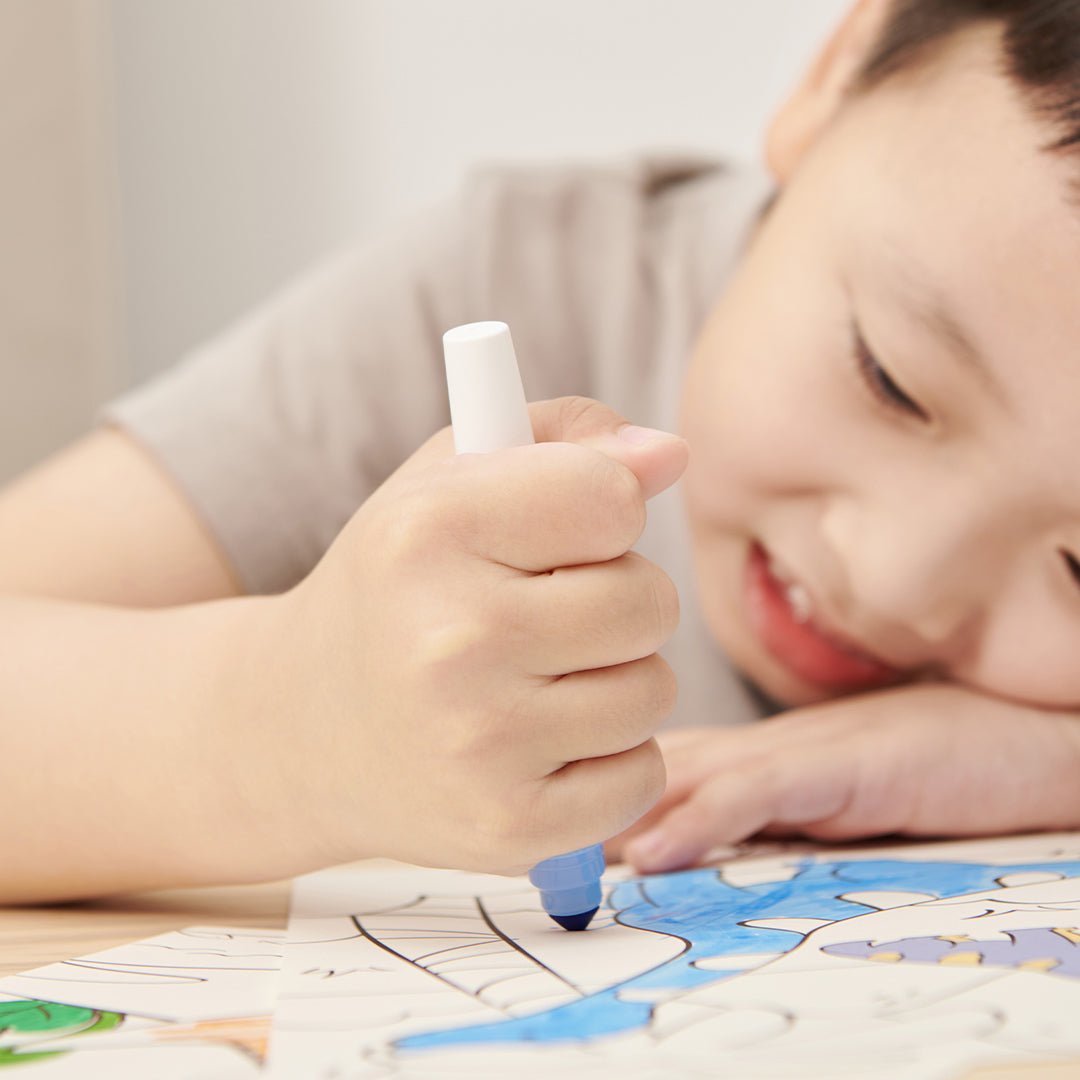 KALOR washable watercolour pen 24 colours with B5 Colour filling card (Dinosaur World) - SCOOBOO - Sketch & Drawing