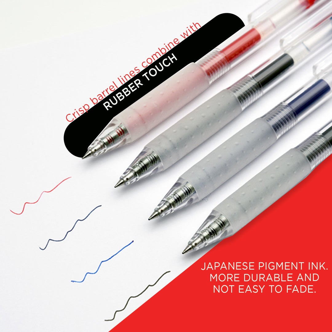 KEYBO GEL INK PEN TRANSPARENT 0.5mm-PACK OF 10 - SCOOBOO - KEYBO Blue 0.5mm-3 - Gel Pens