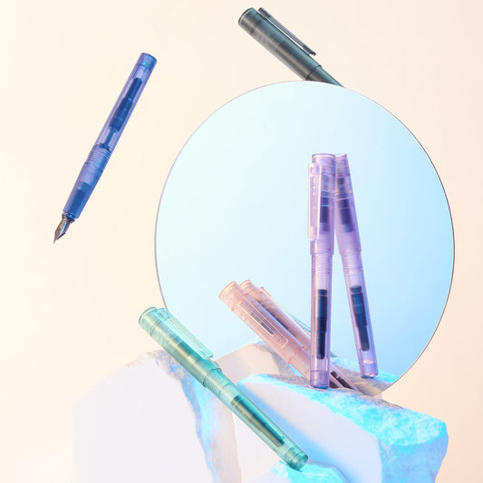 Sky Transparent Fountain Pen - SCOOBOO - SkyPlasticfountain-5 - Fountain Pen